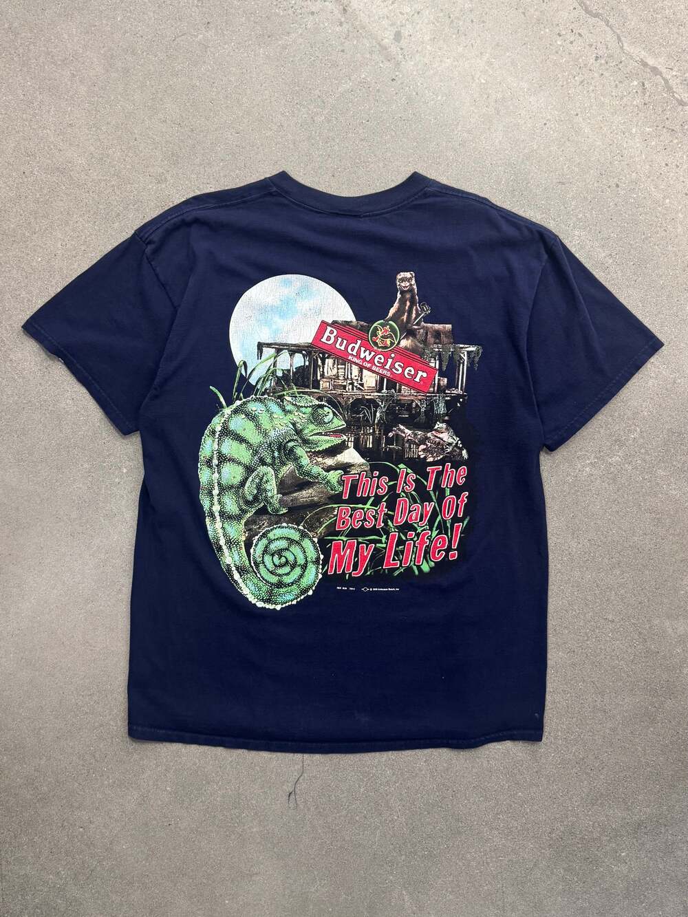 Vintage 1998 Budweiser Ferret & Chameleon T-Shirt - XL